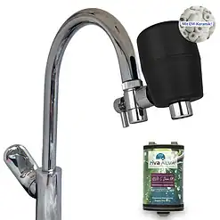 rivaALVA-S Jova EM | Trinkwasserfilter direkt am Wasserhahn | 2in1 Blockaktivkohlefilter mit EM Keramik plus Bakterien- und Virenfilter