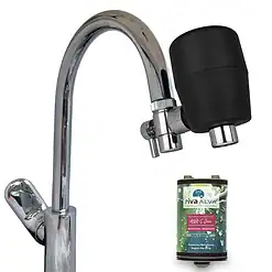 rivaALVA-S Jova | Trinkwasserfilter direkt am Wasserhahn | 2in1 Blockaktivkohlefilter plus Bakterien- und Virenfilter