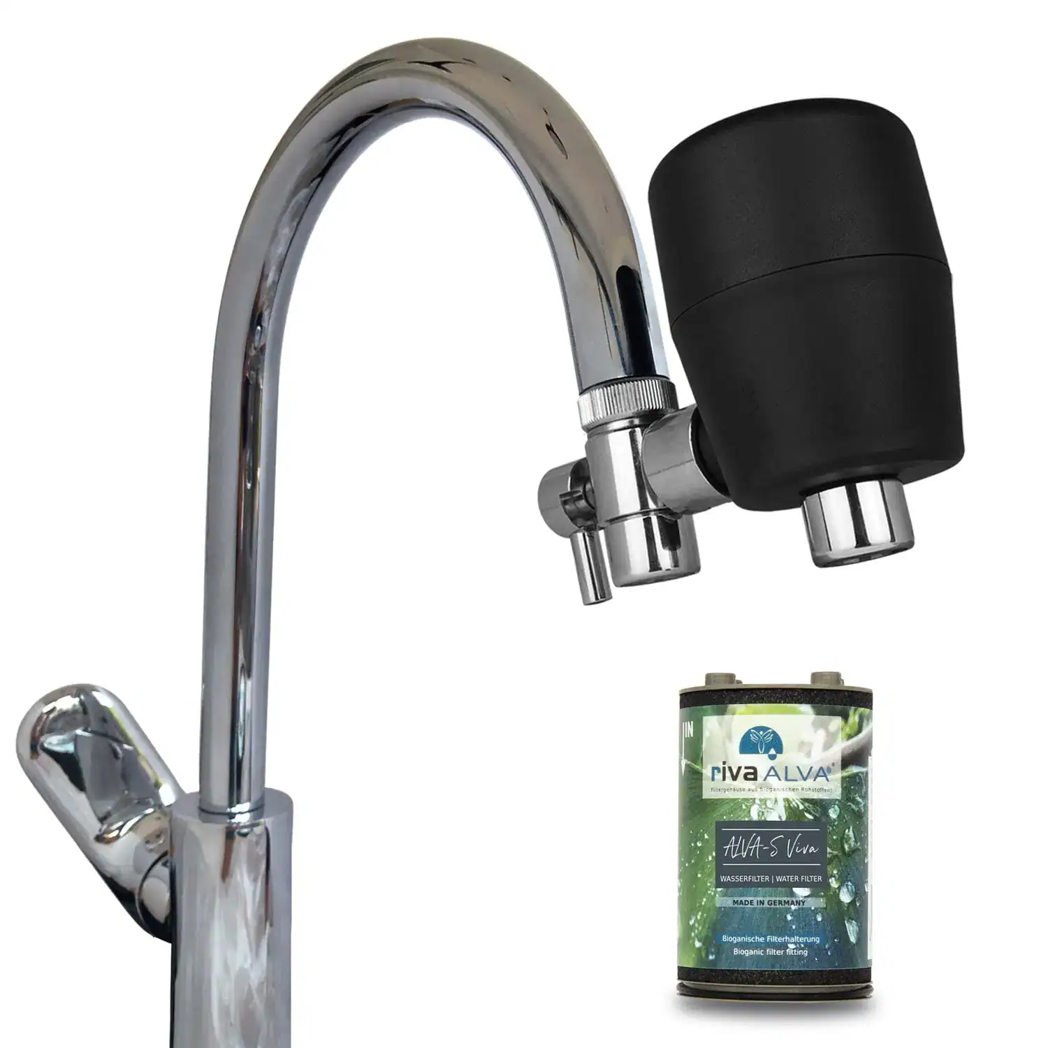 rivaALVA-S Viva | Trinkwasserfilter direkt am Wasserhahn | Blockaktivkohlefilter